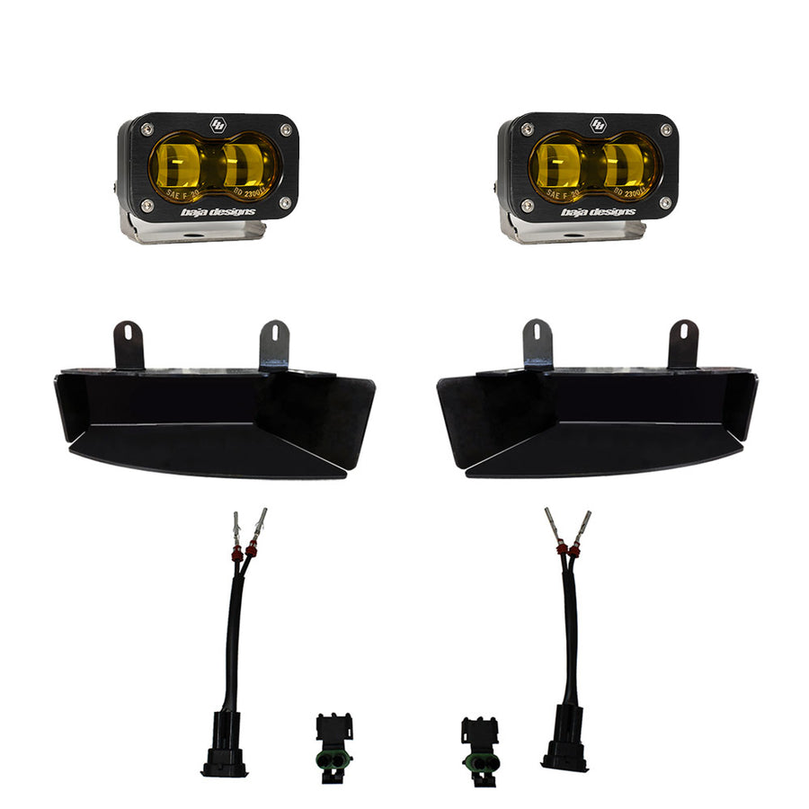 Kit de luces/faros de niebla Baja Designs RAM S2 SAE Fog Pocket Light Kit - RAM 2019-2026 2500/3500 (Color: Baja Amber)