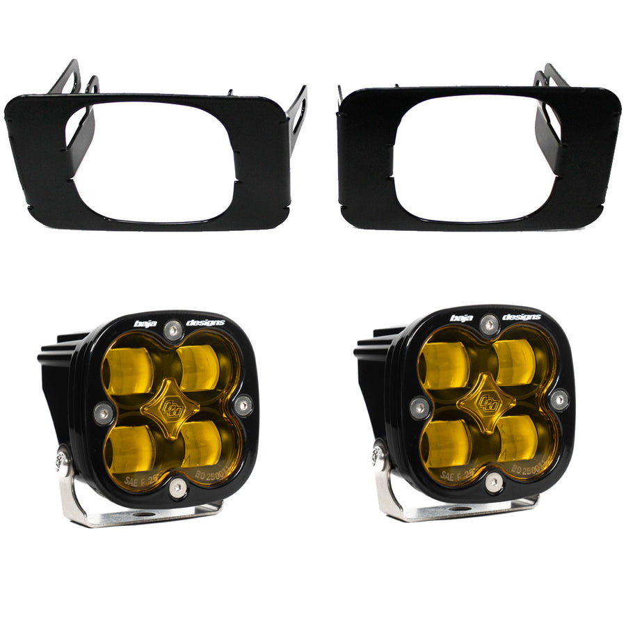 Kit de luces/faros de niebla Baja Designs Ford Squadron SAE Fog Pocket Light Kit - Ford 2015-20 F-150; 2017-22 F-250/350 Super Duty (Light Pattern: SAE Fog, Color: Baja Amber)