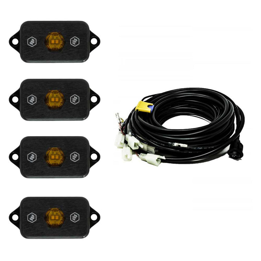 Kit de rock lights Baja Designs LED Rock Light Kit - Universal (Color: Baja Amber)