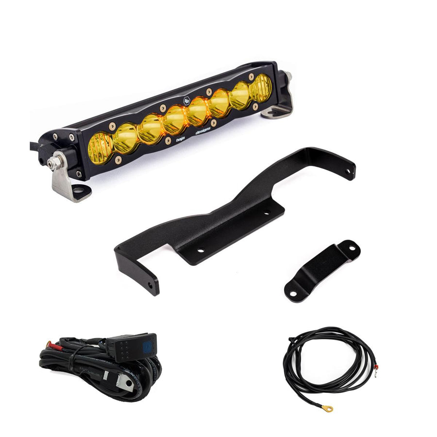 Barra de luz LED Baja Designs Can-Am Maverick R 10" S8 Shock Tower Kit - Can-Am Maverick R 2024-2026 (Light Pattern: Driving/Combo, Color: Baja Amber)