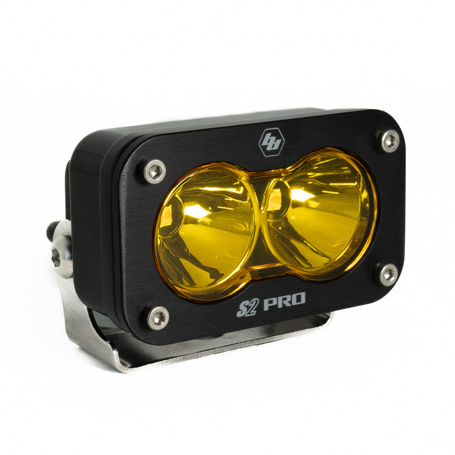 Luz auxiliar LED Baja Designs S2 Pro Black LED Auxiliary Light Pod - Universal (Light Pattern: Spot, Color: Baja Amber)