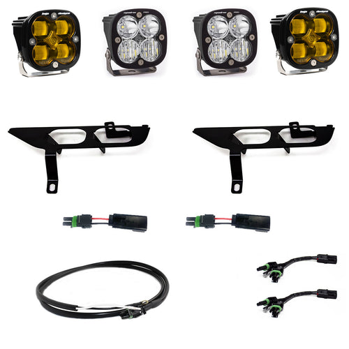 Kit de luces/faros de niebla Baja Designs Ford Squadron SAE/Pro Fog Pocket Light Kit - Ford 2021-23 F-150; NOTE: w/ Daytime Running Lights (DRL) (Light Pattern: SAE Fog, Color: Baja Amber, Wiring Type: Upfitter)