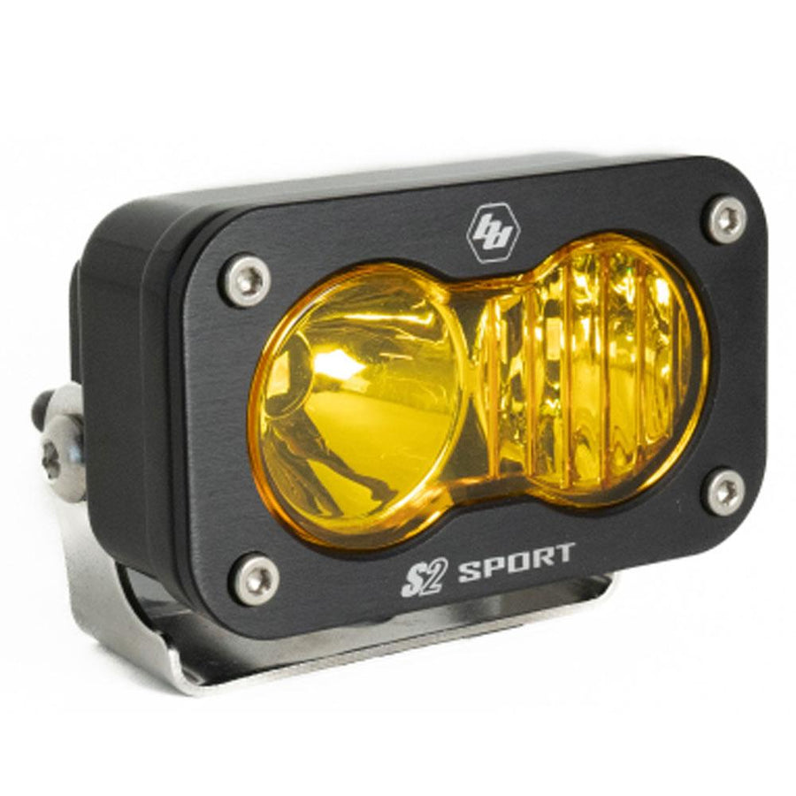 Luz auxiliar LED Baja Designs S2 Sport Black LED Auxiliary Light Pod - Universal (Light Pattern: Driving/Combo, Color: Baja Amber)