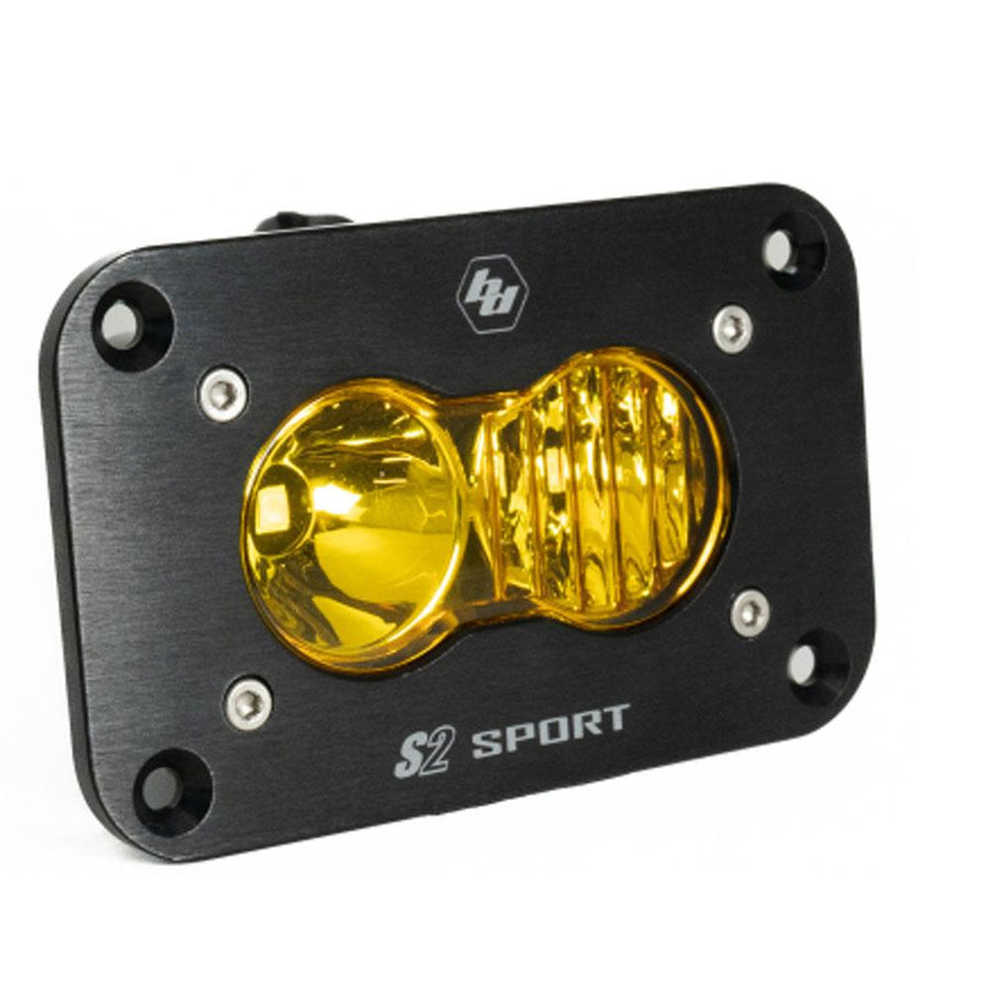 Luz auxiliar LED Baja Designs S2 Sport Black Flush Mount LED Auxiliary Light Pod - Universal (Light Pattern: Driving/Combo, Color: Baja Amber)