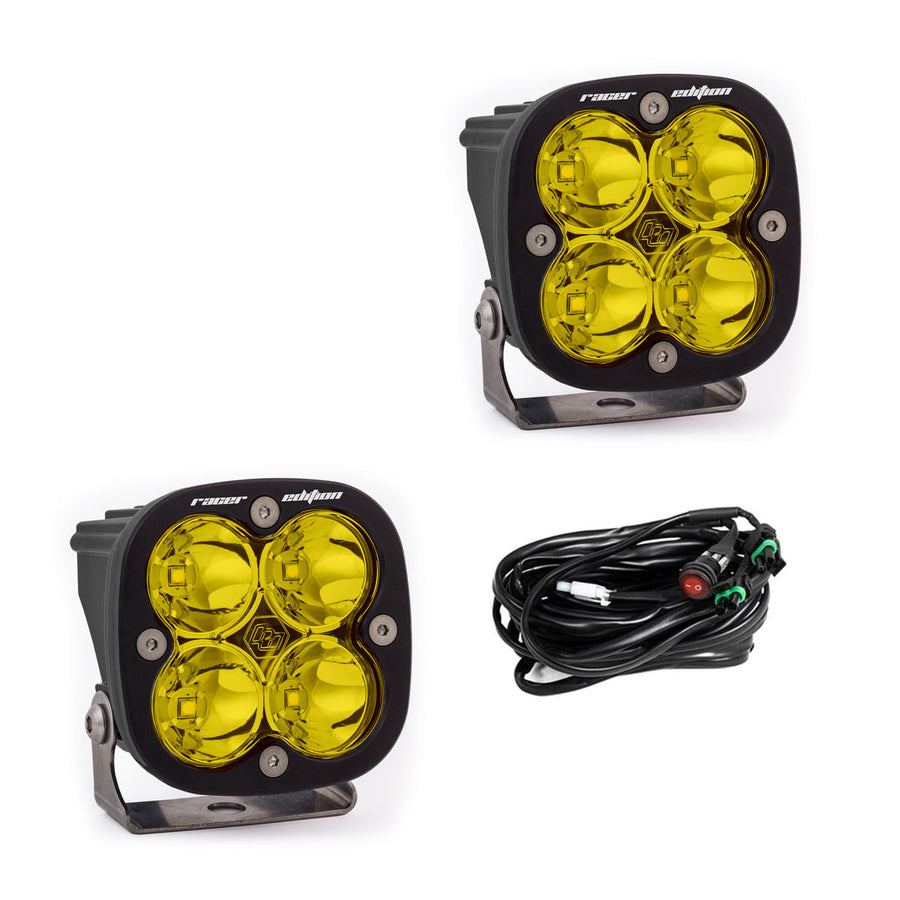 Barra de luz LED Baja Designs Squadron Racer Edition LED Auxiliary Light Pod Pair - Universal (Light Pattern: Racer Spot, Color: Baja Amber)