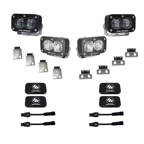 Kit de luces/faros de niebla Baja Designs S2 SAE/S2 Sport Fog Pocket Kit - Ford 2021-2026 F-150 Raptor; 2023-2026 Bronco Raptor, 2024-2026 F-150 Raptor 37/R (Color: Clear)