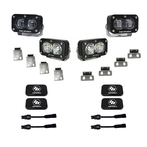 Kit de luces/faros de niebla Baja Designs S2 SAE/S2 Pro Fog Pocket Kit - Ford 2021-2026 F-150 Raptor; 2023-2026 Bronco Raptor, 2024-2026 F-150 Raptor 37/R (Color: Clear)