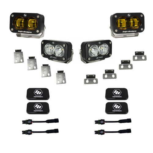 Kit de luces/faros de niebla Baja Designs S2 SAE/S2 Pro Fog Pocket Kit - Ford 2021-2026 F-150 Raptor; 2023-2026 Bronco Raptor, 2024-2026 F-150 Raptor 37/R (Color: Baja Amber)