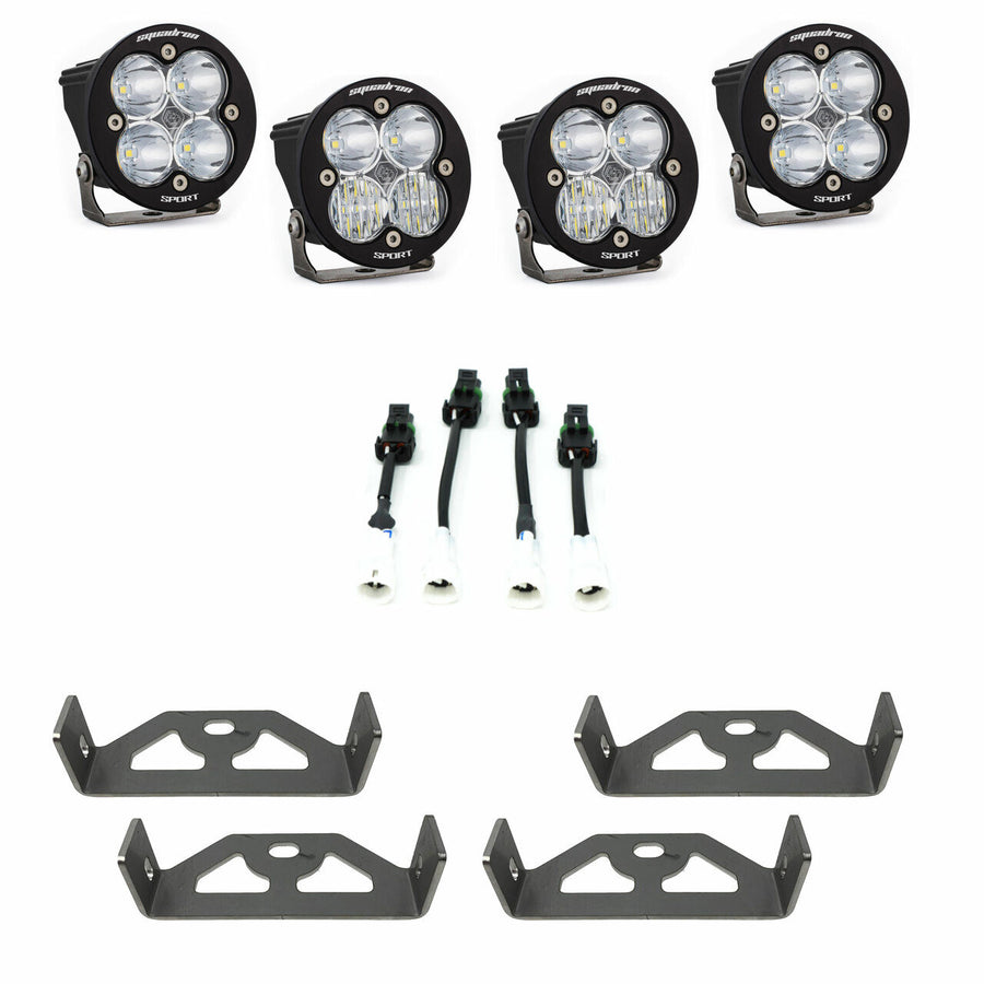 Luz auxiliar LED Baja Designs Yamaha Squadron-R Sport Headlight Kit - Yamaha 2016-2025 YXZ (Light Pattern: Multi-Pattern, Color: Clear)