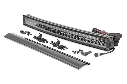 30 Inch LED Serie Negro Light Bar | Curvo | Dual Row | Blanco Frío DRL