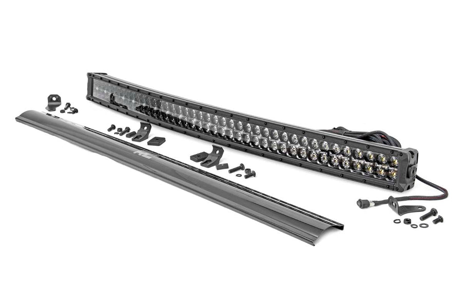 40 Inch LED Serie Negro Light Bar | Curvo | Dual Row | Blanco Frío DRL