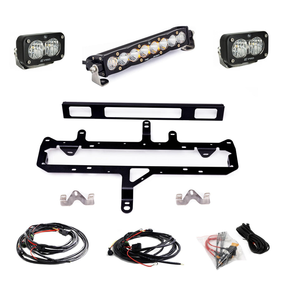 Barra de luz LED Baja Designs S8 10-inch/S2 Pro Grille Light Kit - 2024-2026 Toyota Tacoma; TRD Pro (Light Pattern: Multi Pattern, Color: Clear)