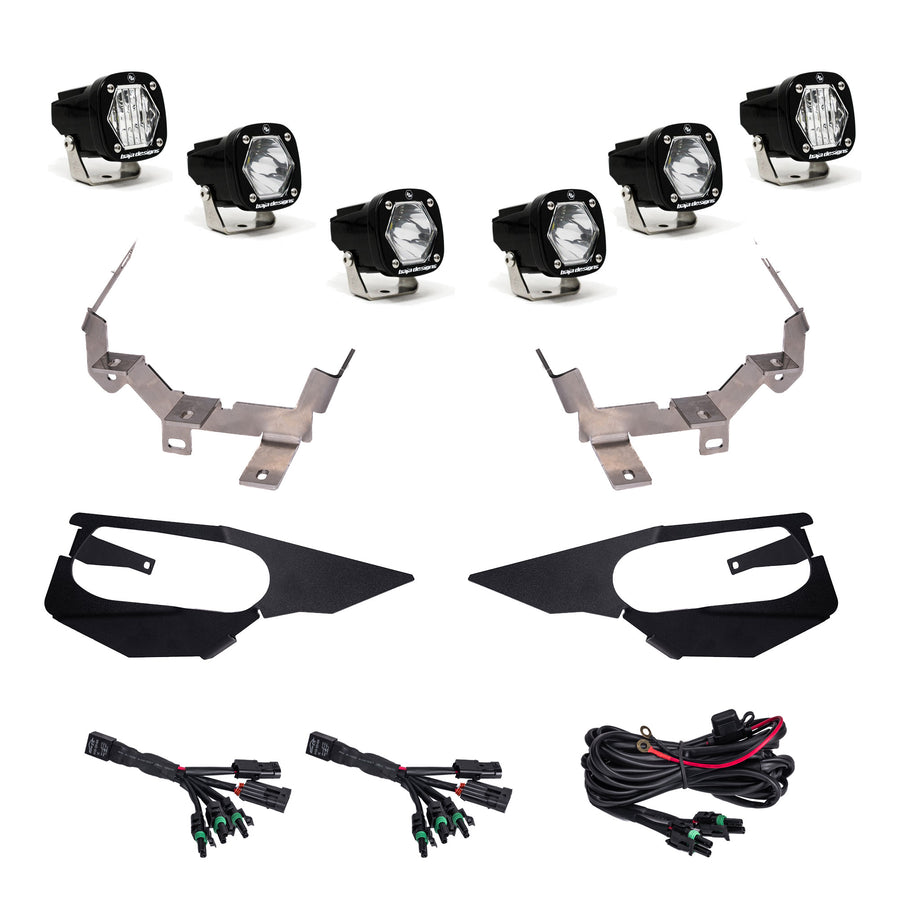 Luz auxiliar LED Baja Designs Kawasaki Teryx KRX S1 LED Headlight Kit - 2023-2024 Kawasaki Teryx KRX 1000 (Light Pattern: Multi-Pattern, Color: Clear)
