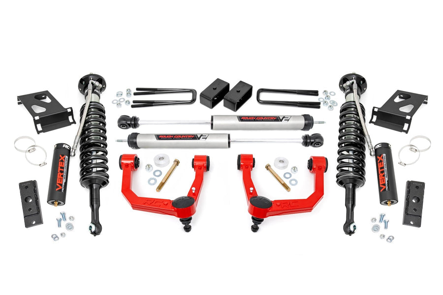 Kit de Elevación de 3.5 Pulgadas | Rojo Brazo de Control Superior | Vertex/V2 | Toyota Tacoma 2WD/4WD (2005-2023)