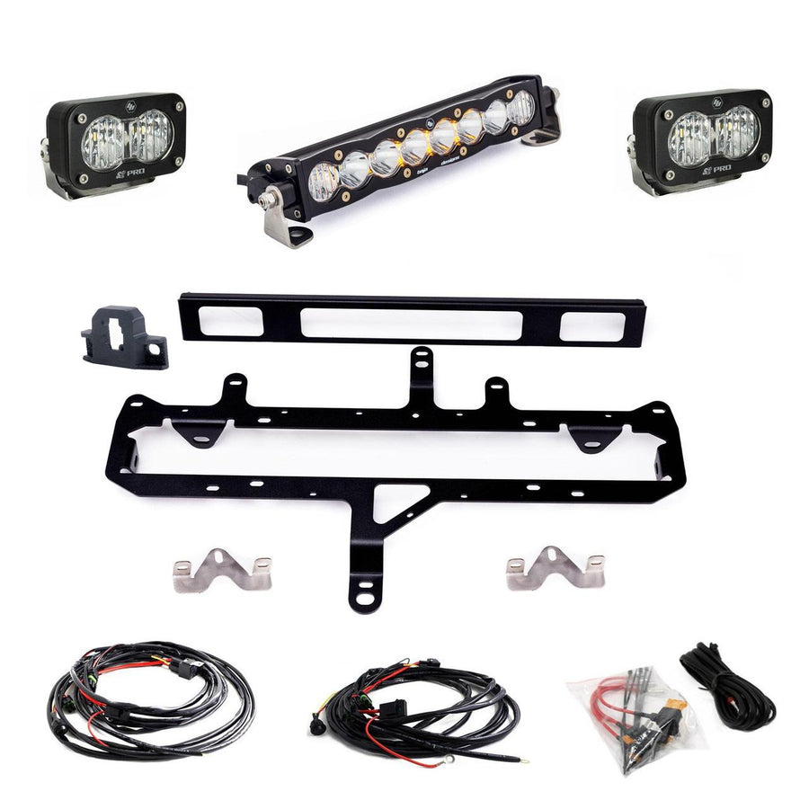 Barra de luz LED Baja Designs Toyota S8 10" Light Bar / S2 Pro TRD Pro Grille Conversion Light Kit - 2024-2026 Toyota Tacoma (Light Pattern: Multi Pattern, Color: Clear)