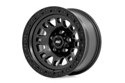 Rough Country 82 Serie Rin | Una Pieza | Negro Semi Brillante | 15x8 | 5x4.5 | -19mm