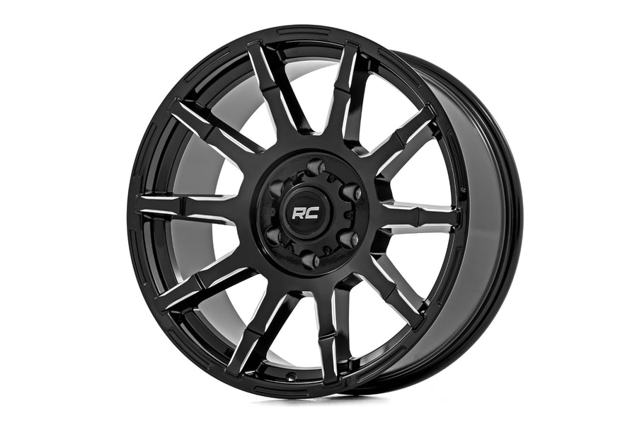 Rough Country 83 Serie Rin | Una Pieza | Negro Brillante | 17x9 | 6x5.5 | +0mm