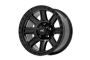 Rough Country 84 Serie Rin | Una Pieza | Negro Brillante | 15x8 | 5x5.5 | -19mm