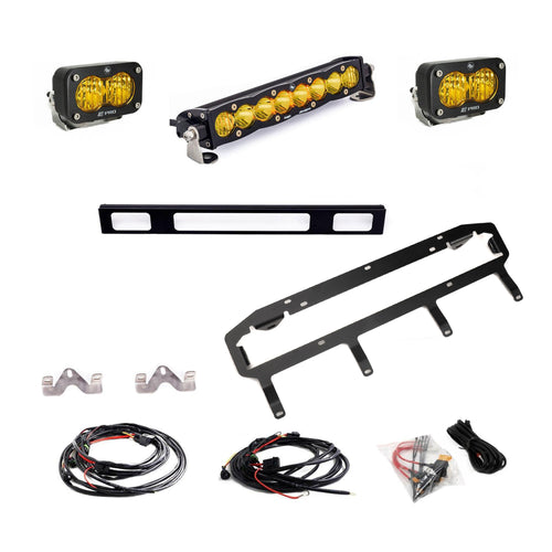 Barra de luz LED Baja Designs S8 10-inch/S2 Pro Grille Light Replacement Kit - 2025-2026 Toyota 4Runner, TRD Pro (Light Pattern: Multi Pattern, Color: Baja Amber)