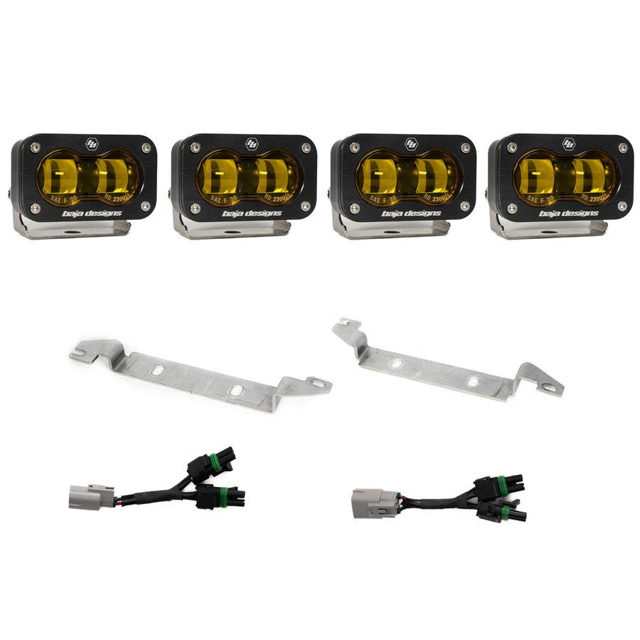 Kit de luces/faros de niebla Baja Designs S2 SAE OEM Fog Light Replacement Kit - 2024-2026 Toyota Tacoma Pro/Trailhunter (Light Pattern: SAE Fog, Color: Amber)