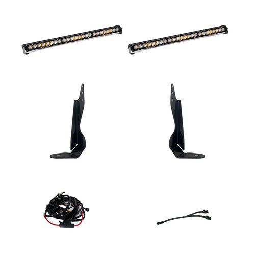 Barra de Luz LED Baja Designs GMC S8 Dual 30 Inch Grille kit de barra de luz | GMC 2020-23 Sierra 2500HD/3500HD; NOTE: Exc. AT4
