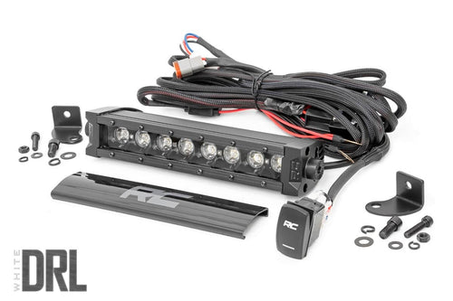 8 Inch LED Serie Negro Light Bar | Single Row | Blanco Frío DRL