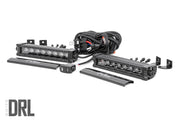 8 Inch LED Serie Negro Light Bar | Single Row | Blanco Frío DRL | Pair