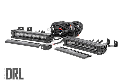 8 Inch LED Serie Negro barra de luz | Single Row | Blanco Frío DRL | par