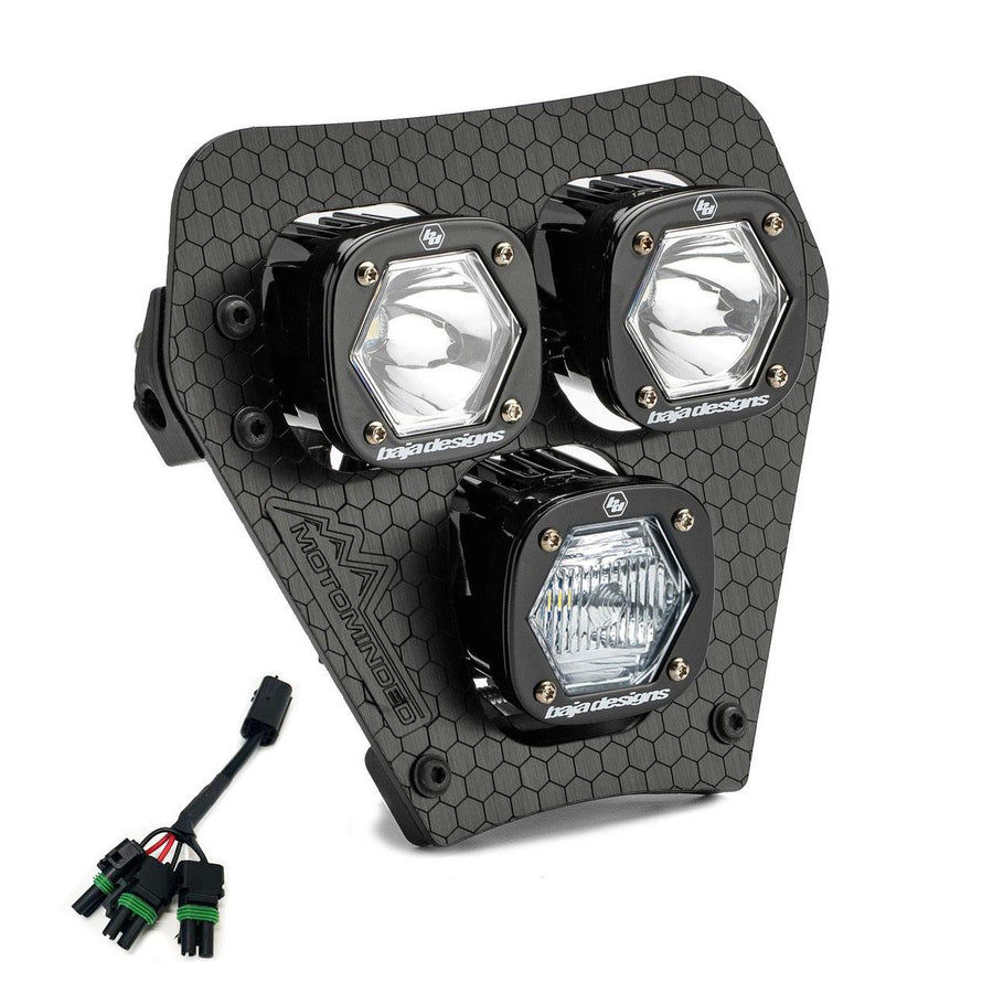 Luz Auxiliar LED Baja Designs KTM Triple S1 "Hydra" (D/C) LED Headlight Kit con Hi-Low arnes | 2024-2026 KTM EXC-F