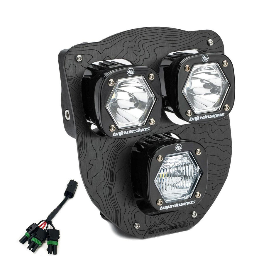 Luz Auxiliar LED Baja Designs HusqvarnaTriple S1 "Hydra" (D/C) LED Headlight Kit con Hi-Low arnes | 2024-2026 Husqvarna FE-S