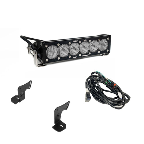 Barra de luz LED Baja Designs OnX6+ 10" Light Bar Hood Mount Kit - Polaris 2025 RZR Pro-R; Pro-S; Pro-XP (Size: 10 Inch, Light Pattern: Driving/Combo, Color: Clear)