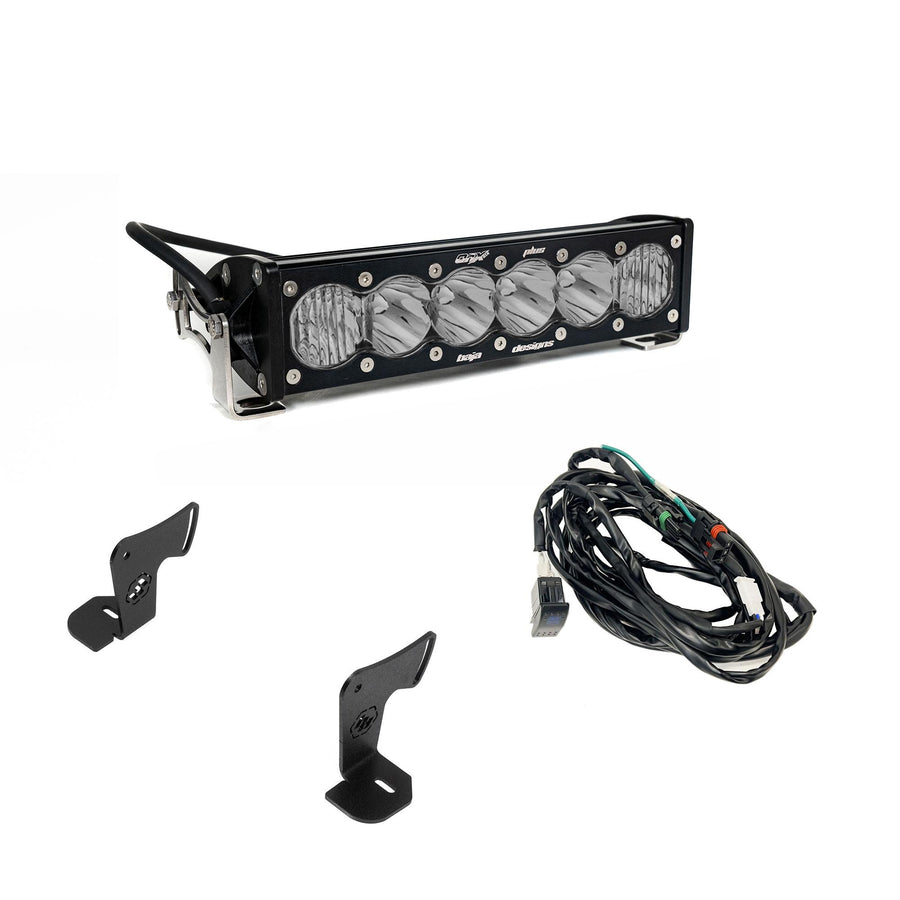 Barra de luz LED Baja Designs OnX6+ 10" Light Bar Hood Mount Kit - Polaris 2025 RZR Pro-R; Pro-S; Pro-XP (Size: 10 Inch, Light Pattern: Driving/Combo, Color: Clear)