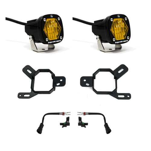 Kit de luces/faros de niebla Baja Designs S1 Fog Pocket Light Kit - GMC/Chevy 2023-2026 Canyon/Colorado; 2024-2026 Yukon, 2500/3500; 2022-2026 Sierra 1500 AT4-X (Light Pattern: Wide Cornering, Color: Baja Amber)