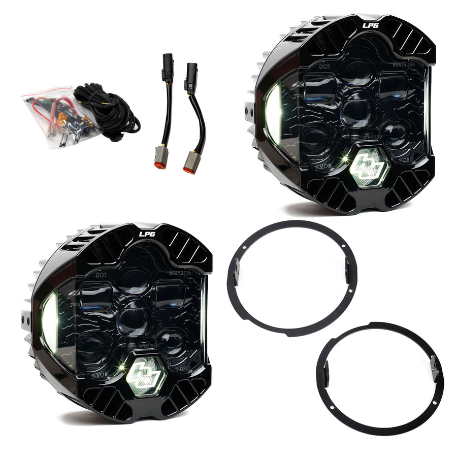 Luz auxiliar LED Baja Designs DOT LP6 LED Headlight Kit - Jeep 2007-2018 Wrangler JK (DRL Color: White)