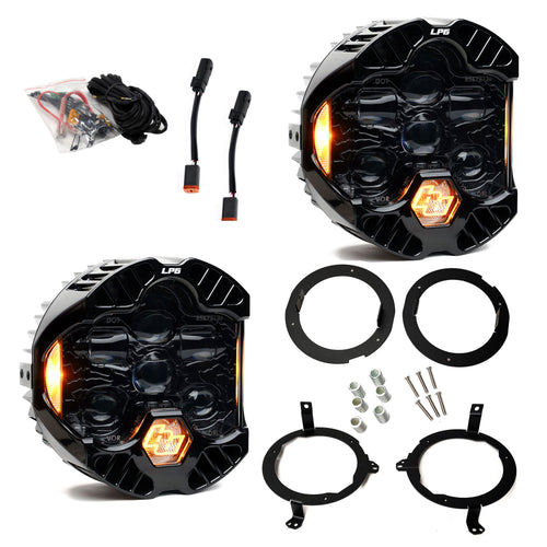 Luz Auxiliar LED Baja Designs DOT LP6 LED Headlight Kit | Jeep 2018-2026 Wrangler JL; 2020-2026 Gladiator JT; NOTE conHalogen Headlights