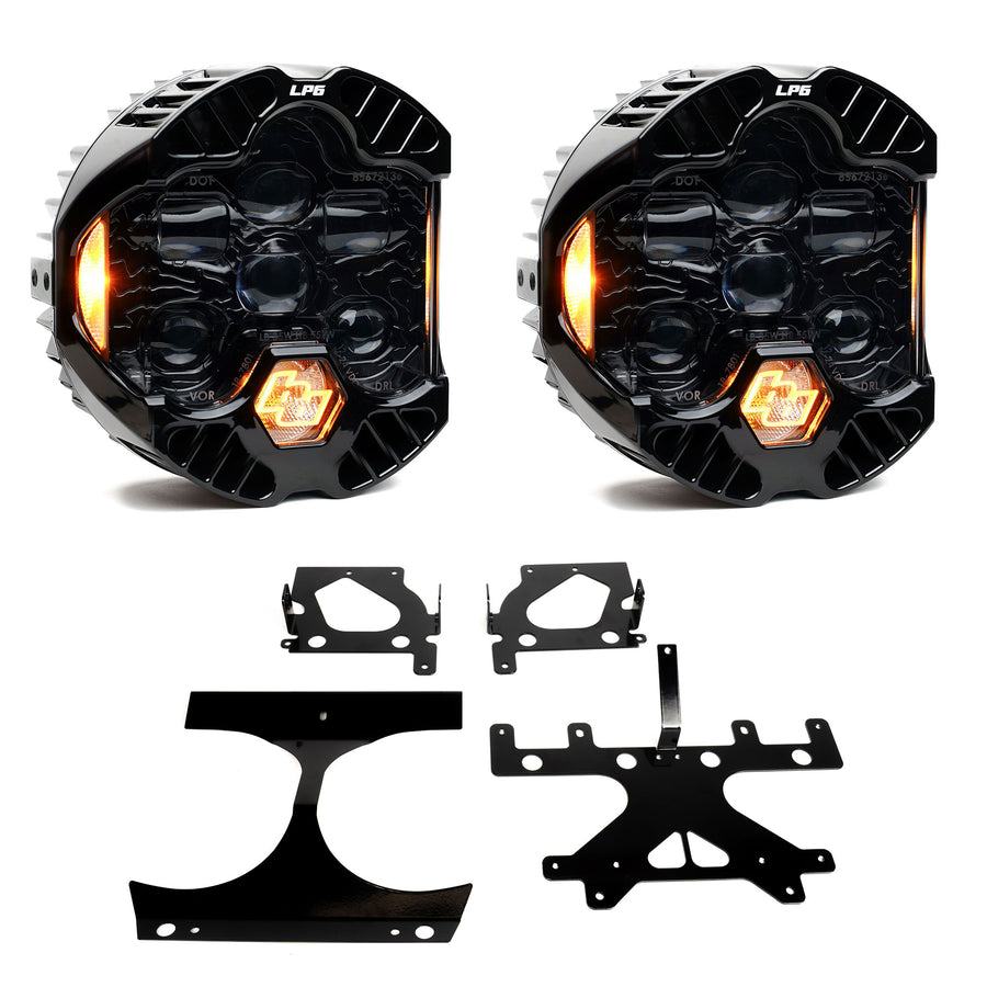 Luz auxiliar LED Baja Designs DOT LP6 LED Headlight Kit - 2015-2023 Harley Davidson Road Glide (DRL Color: Amber)