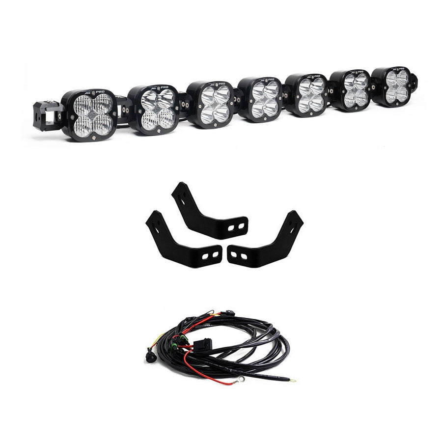 Barra de luz LED Baja Designs Toyota 7XL Linkable Roof Light Bar Kit For Prinsu Rack - Toyota 2010-24 4Runner; 2007-14 FJ Cruiser; 2005-23 Tacoma; 2007-21 Tundra (Model: XL Pro Linkable, Light Pattern: Multi Pattern, Color: Clear)