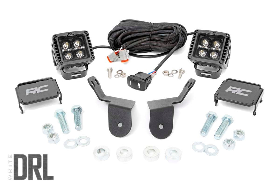 Kit de Luces LED | Montaje en Jaula | 2" Negro Pair | Blanco DRL | Honda Pioneer 1000/Pioneer 1000-6