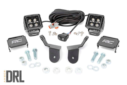 Kit de Luces LED | Montaje en Jaula | 2" Negro Pair | Ámbar DRL | Honda Pioneer 1000/Pioneer 1000-6