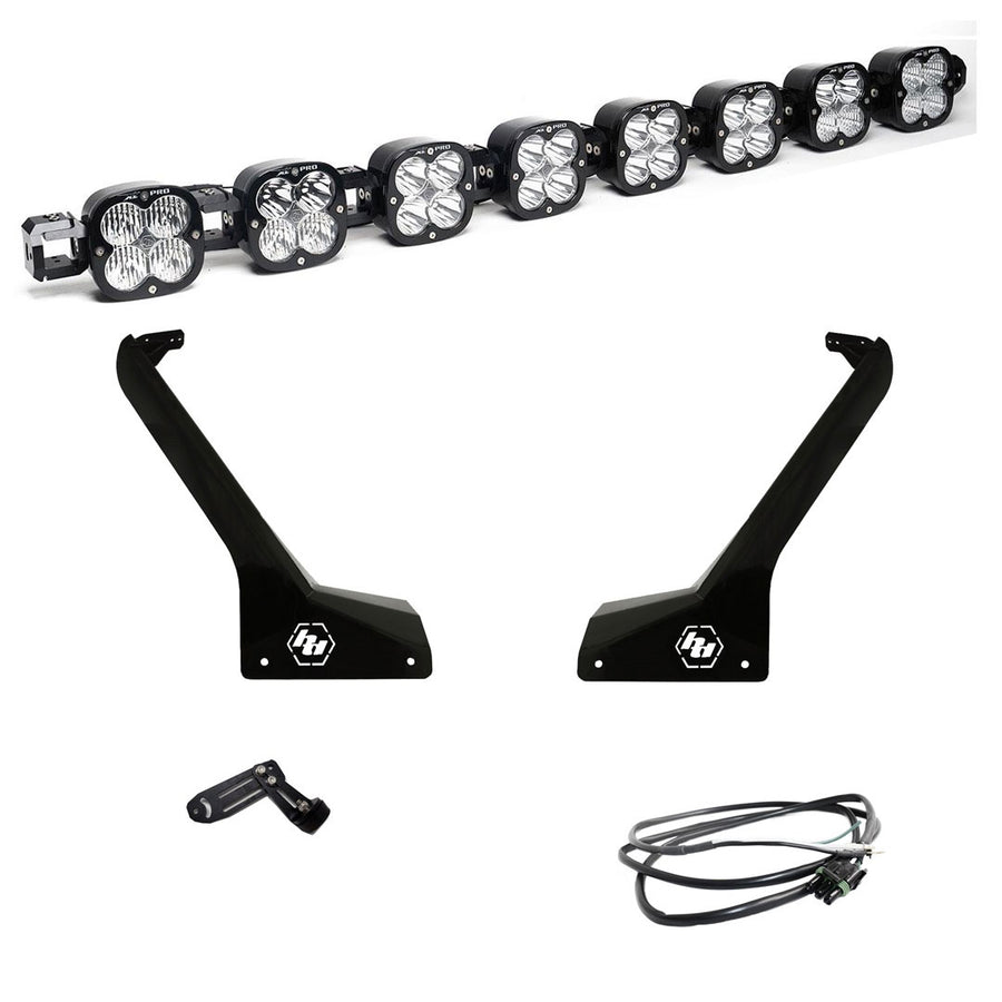 Luz auxiliar LED Baja Designs Jeep JL/JT 8XL Linkable Roof Mount Light Kit - Jeep 2020-2026 Gladiator; 2018-2026 Wrangler JL; Exc. Rubicon 392, Mojave, 4xE (Model: XL Pro Linkable, Light Pattern: Multi Pattern, Color: Clear, Wiring Type: Upfitter)
