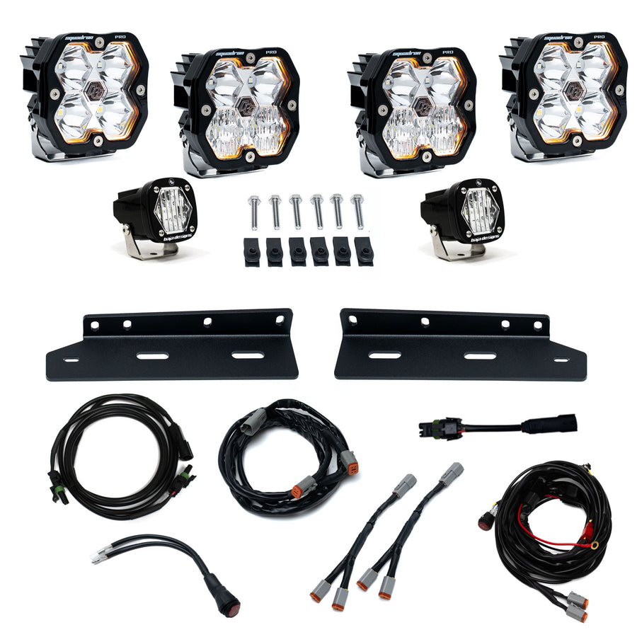 Kit de luces/faros de niebla Baja Designs Squadron 2.0 Pro/S1 Fog Pocket Light Kit - Ford 2021-26 F-150 Raptor (Lens Pattern: Multi Pattern, Lens Color: Clear)