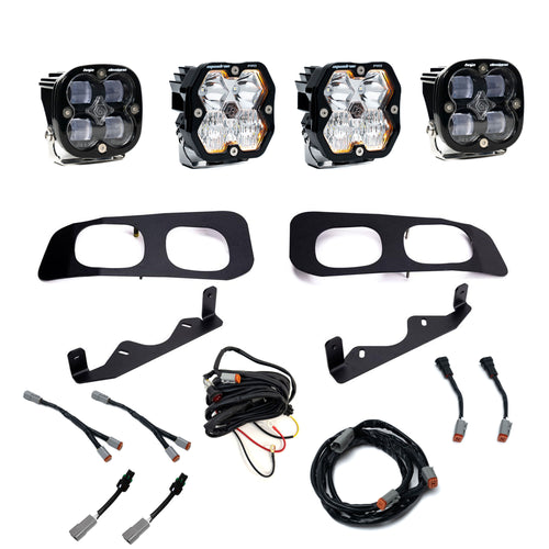 Kit de luces/faros de niebla Baja Designs Squadron 2.0 Pro/Squadron SAE Dual Fog Pocket Light Kit - Ford 2023-26 F-250/350 Super Duty (Lens Pattern: Multi Pattern, Lens Color: Clear, Wiring Type: Toggle)