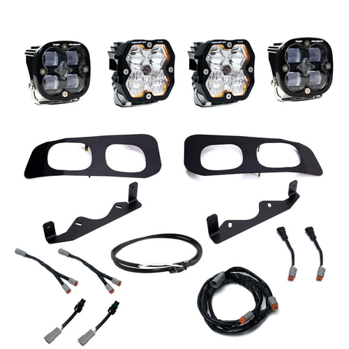 Kit de luces/faros de niebla Baja Designs Squadron 2.0 Pro/Squadron SAE Dual Fog Pocket Light Kit - Ford 2023-26 F-250/350 Super Duty (Lens Pattern: Multi Pattern, Lens Color: Clear, Wiring Type: Upfitter)