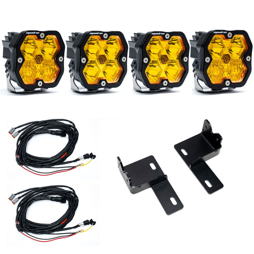 Luz auxiliar LED Baja Designs Squadron 2.0 Sport Behind-the-Grille Light Kit - Toyota 2025-26 4Runner (Lens Pattern: Multi Pattern, Lens Color: Baja Amber)
