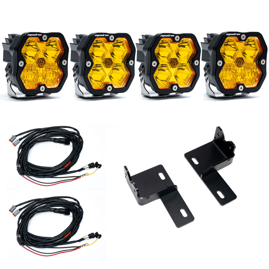 Luz auxiliar LED Baja Designs Squadron 2.0 Sport Behind-the-Grille Light Kit - Toyota 2025-26 4Runner (Lens Pattern: Multi Pattern, Lens Color: Baja Amber)
