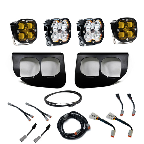 Kit de luces/faros de niebla Baja Designs Squadron 2.0 Pro/Squadron SAE Dual Fog Pocket Light Kit - Ford 2020-22 F-250/350 Super Duty (Lens Pattern: Multi Pattern, Color: Baja Amber, Wiring Type: Upfitter)