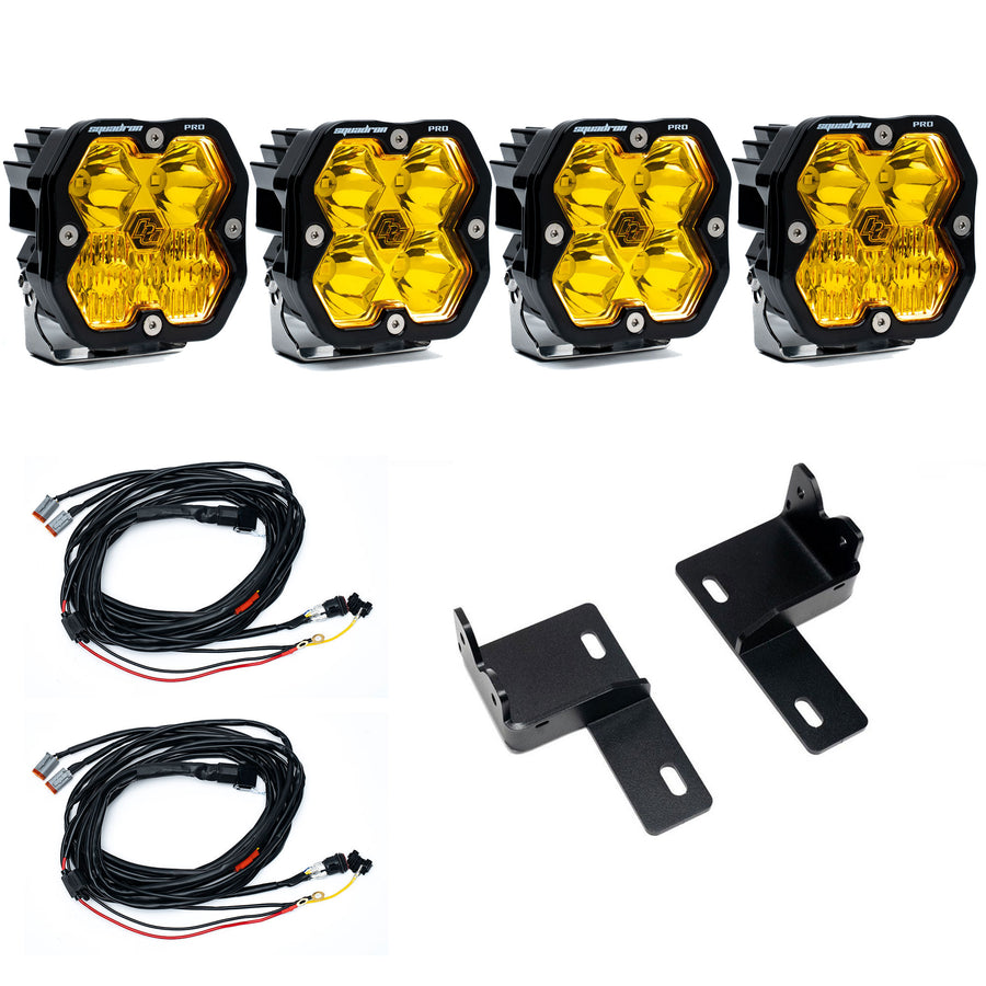 Luz auxiliar LED Baja Designs Squadron 2.0 Pro Behind-the-Grille Light Kit - Toyota 2025-26 4Runner (Lens Pattern: Multi Pattern, Lens Color: Baja Amber)