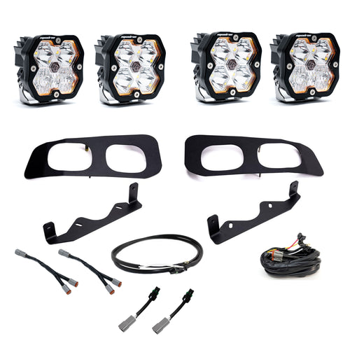 Kit de luces/faros de niebla Baja Designs Squadron 2.0 Sport Dual Fog Pocket Light Kit - Ford 2023-26 F-250/350 Super Duty (Lens Pattern: Multi Pattern, Color: Clear, Wiring Type: Upfitter)
