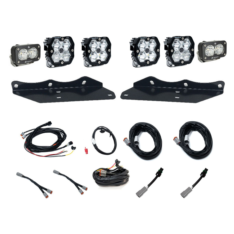 Kit de luces/faros de niebla Baja Designs Squadron 2.0 Pro/S2 Sport Fog Pocket Light Kit - Ford 2017-20 F-150 Raptor (Lens Pattern: Multi Pattern, Color: Clear)