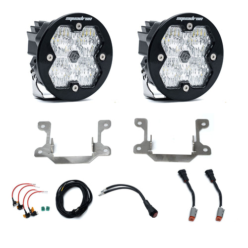 Kit de luces/faros de niebla Baja Designs Squadron 2.0 Sport Fog Pocket Light Kit - RAM 2019-25 2500/3500; Note: Big Horn (Lens Pattern: Wide Cornering, Color: Clear)